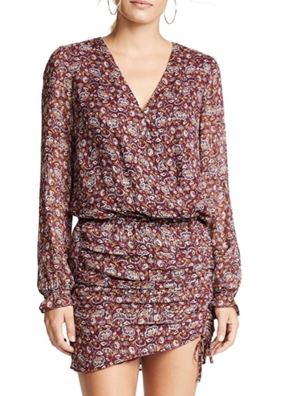 Ramy Brook Vina printed ruched mini dress Size XS CottageCore‎ GirlhoodCore Luxe
